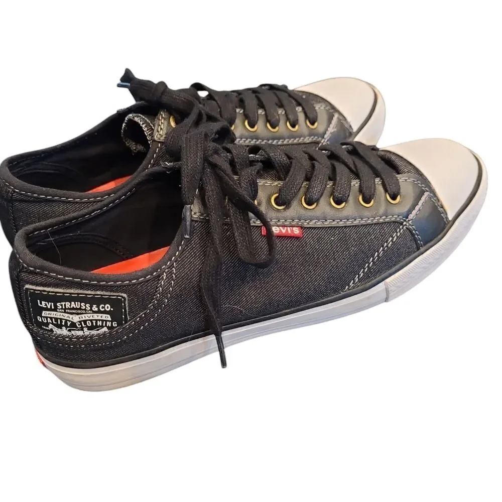 Levi mens black and white Sneakers sz 9.5